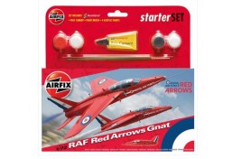 Airfix 1:72 Scale British RAF Red Arrows Gnat Starter Set  Plastic Kit 